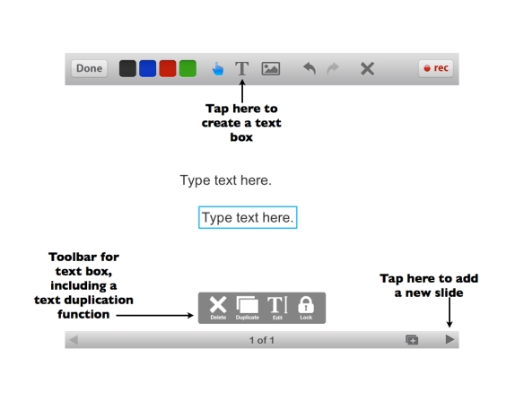 Educreations Screenshot Showing Text Box Function